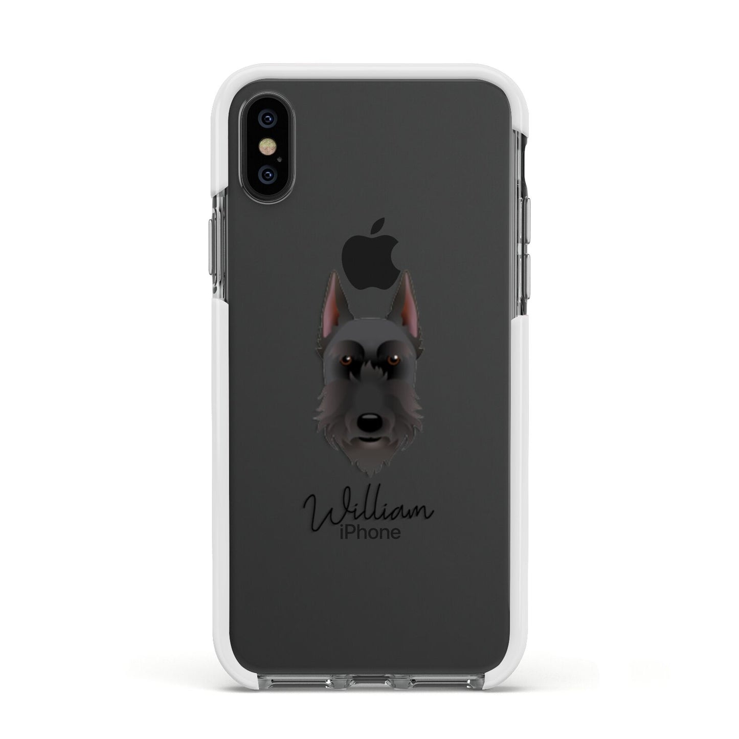 Giant Schnauzer Personalised Apple iPhone Xs Impact Case White Edge on Black Phone