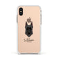 Giant Schnauzer Personalised Apple iPhone Xs Impact Case White Edge on Gold Phone