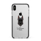 Giant Schnauzer Personalised Apple iPhone Xs Max Impact Case Black Edge on Silver Phone