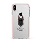 Giant Schnauzer Personalised Apple iPhone Xs Max Impact Case Pink Edge on Silver Phone