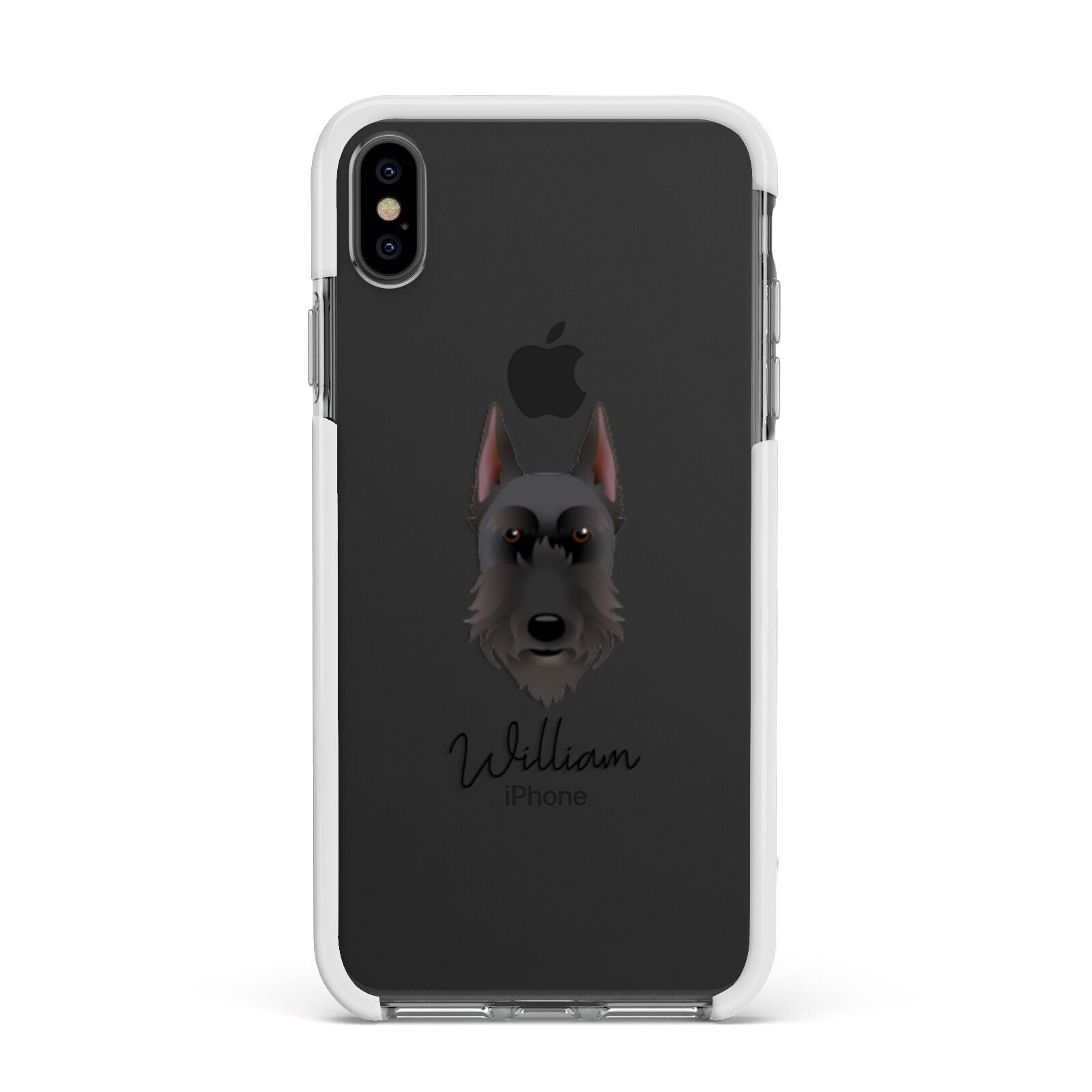 Giant Schnauzer Personalised Apple iPhone Xs Max Impact Case White Edge on Black Phone