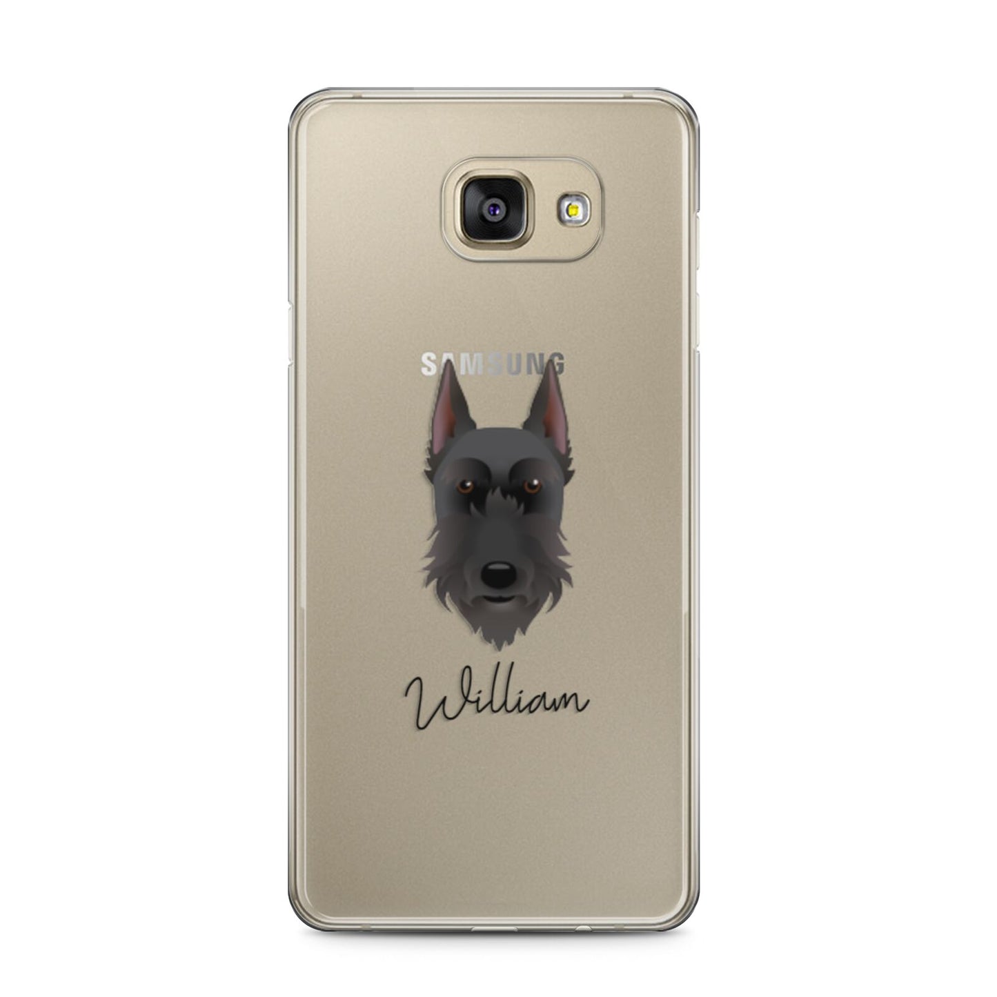 Giant Schnauzer Personalised Samsung Galaxy A5 2016 Case on gold phone