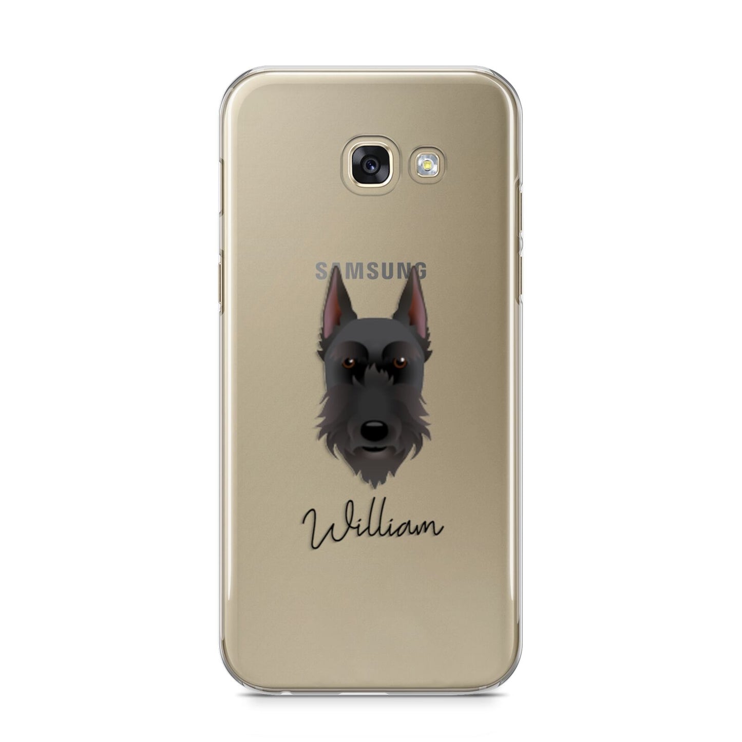 Giant Schnauzer Personalised Samsung Galaxy A5 2017 Case on gold phone