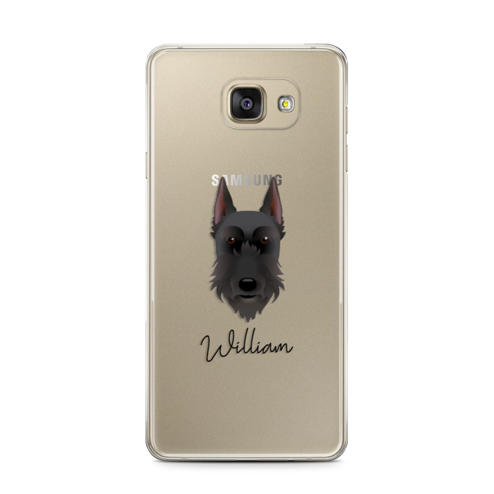 Giant Schnauzer Personalised Samsung Galaxy A7 2016 Case on gold phone