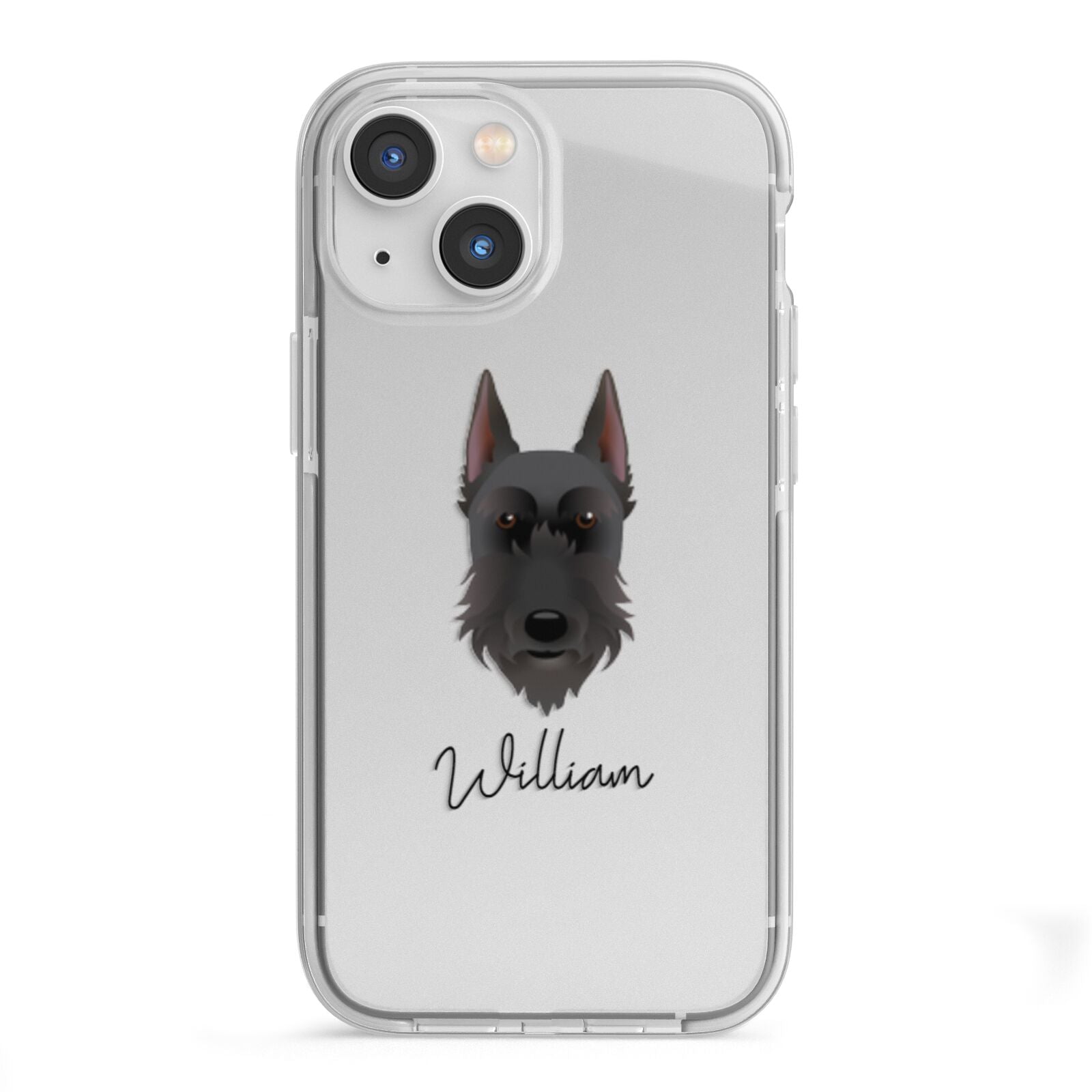 Giant Schnauzer Personalised iPhone 13 Mini TPU Impact Case with White Edges