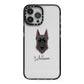 Giant Schnauzer Personalised iPhone 13 Pro Max Black Impact Case on Silver phone