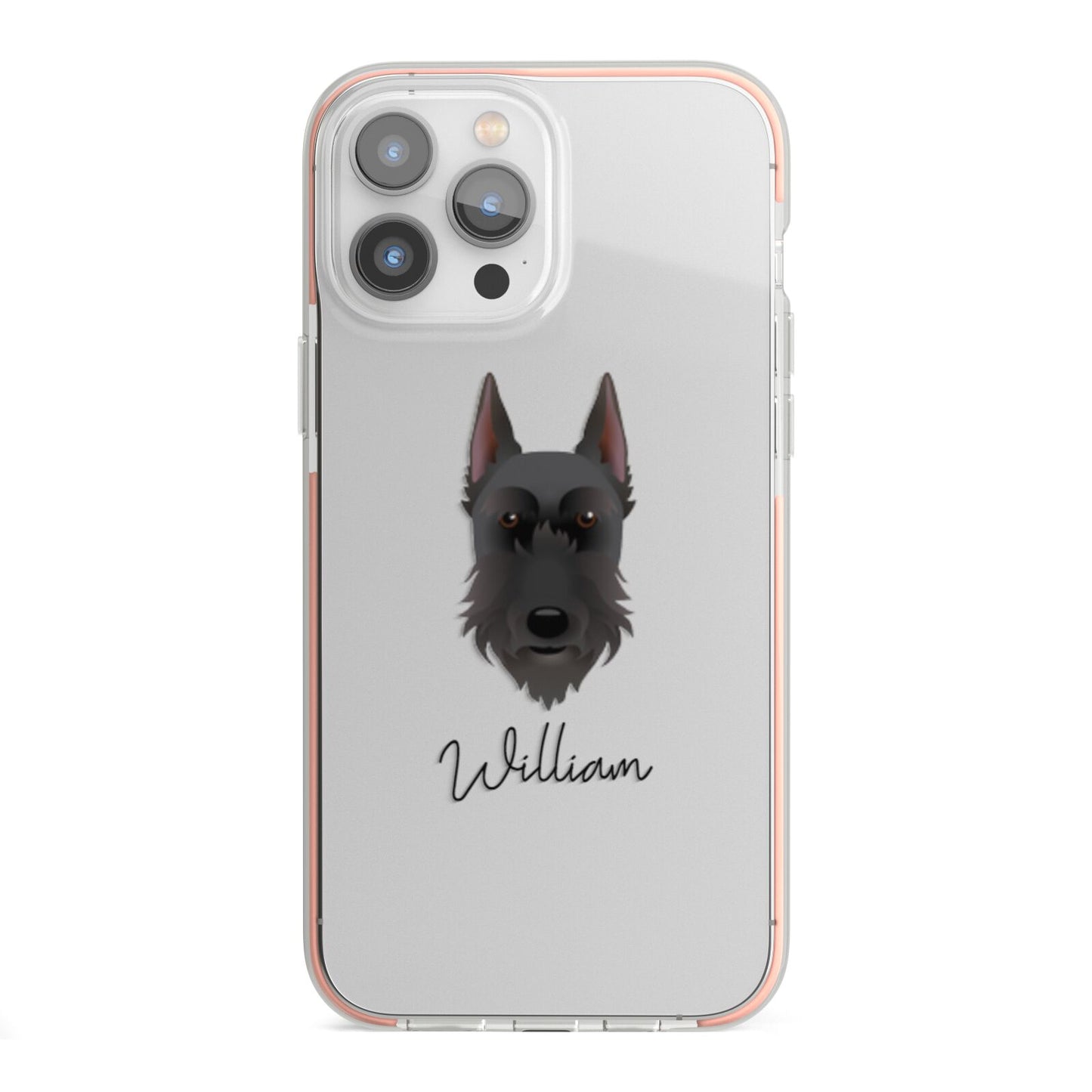 Giant Schnauzer Personalised iPhone 13 Pro Max TPU Impact Case with Pink Edges