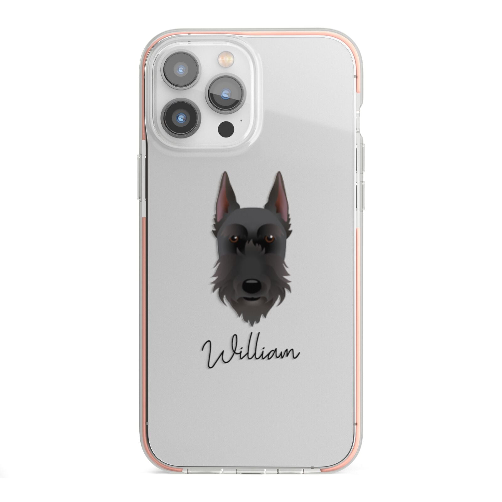Giant Schnauzer Personalised iPhone 13 Pro Max TPU Impact Case with Pink Edges