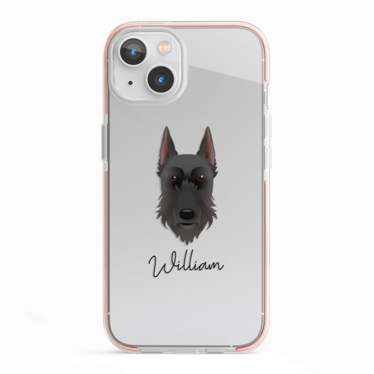 Giant Schnauzer Personalised iPhone 13 TPU Impact Case with Pink Edges