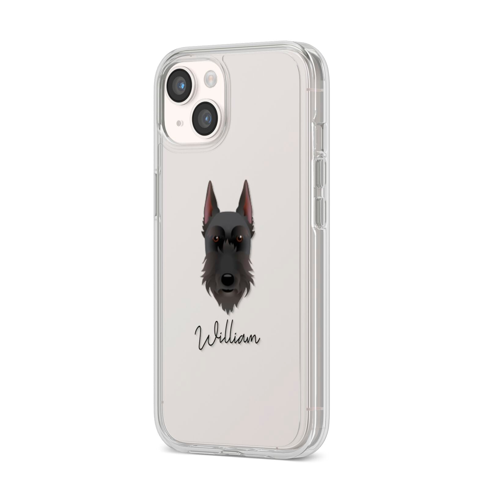 Giant Schnauzer Personalised iPhone 14 Clear Tough Case Starlight Angled Image