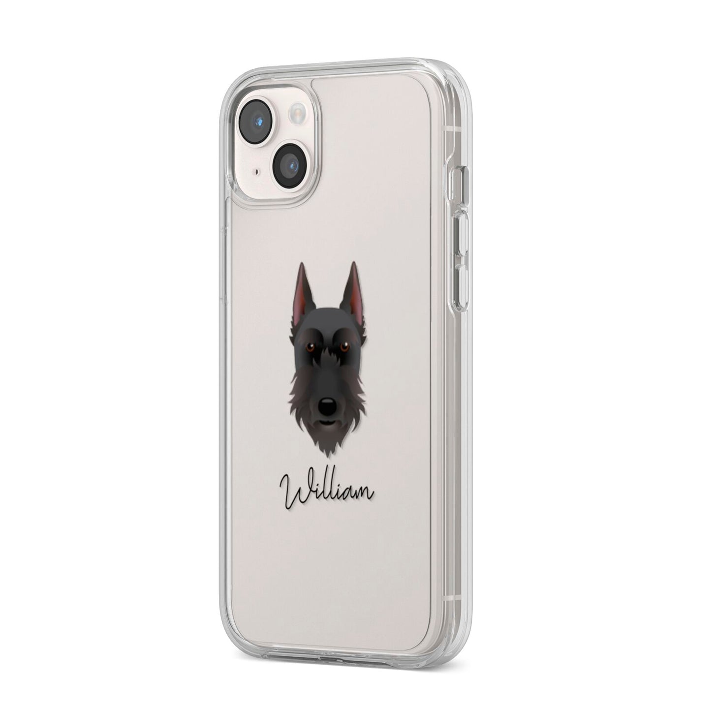 Giant Schnauzer Personalised iPhone 14 Plus Clear Tough Case Starlight Angled Image