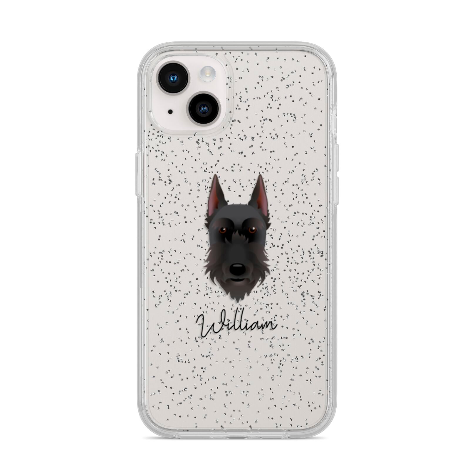 Giant Schnauzer Personalised iPhone 14 Plus Glitter Tough Case Starlight