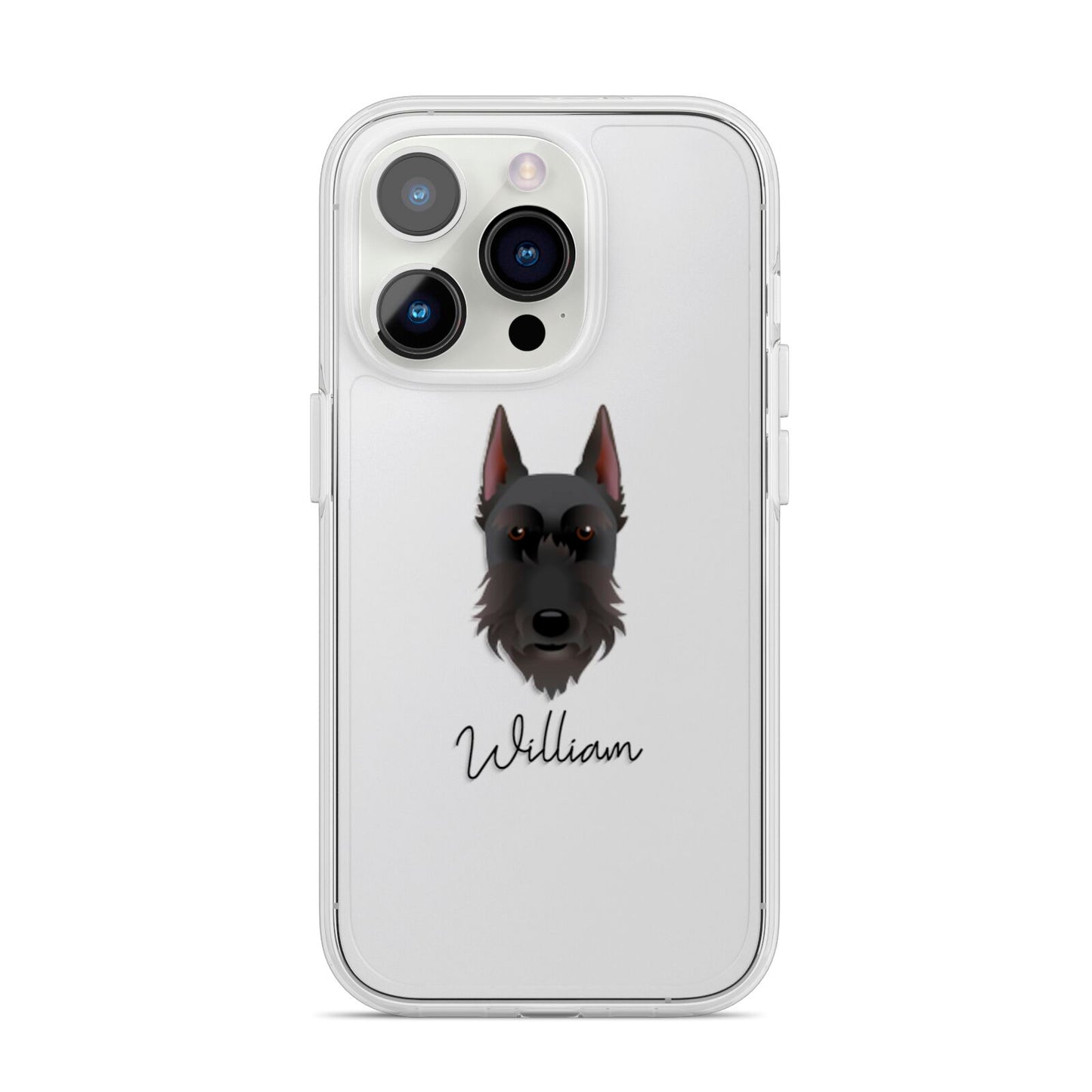 Giant Schnauzer Personalised iPhone 14 Pro Clear Tough Case Silver