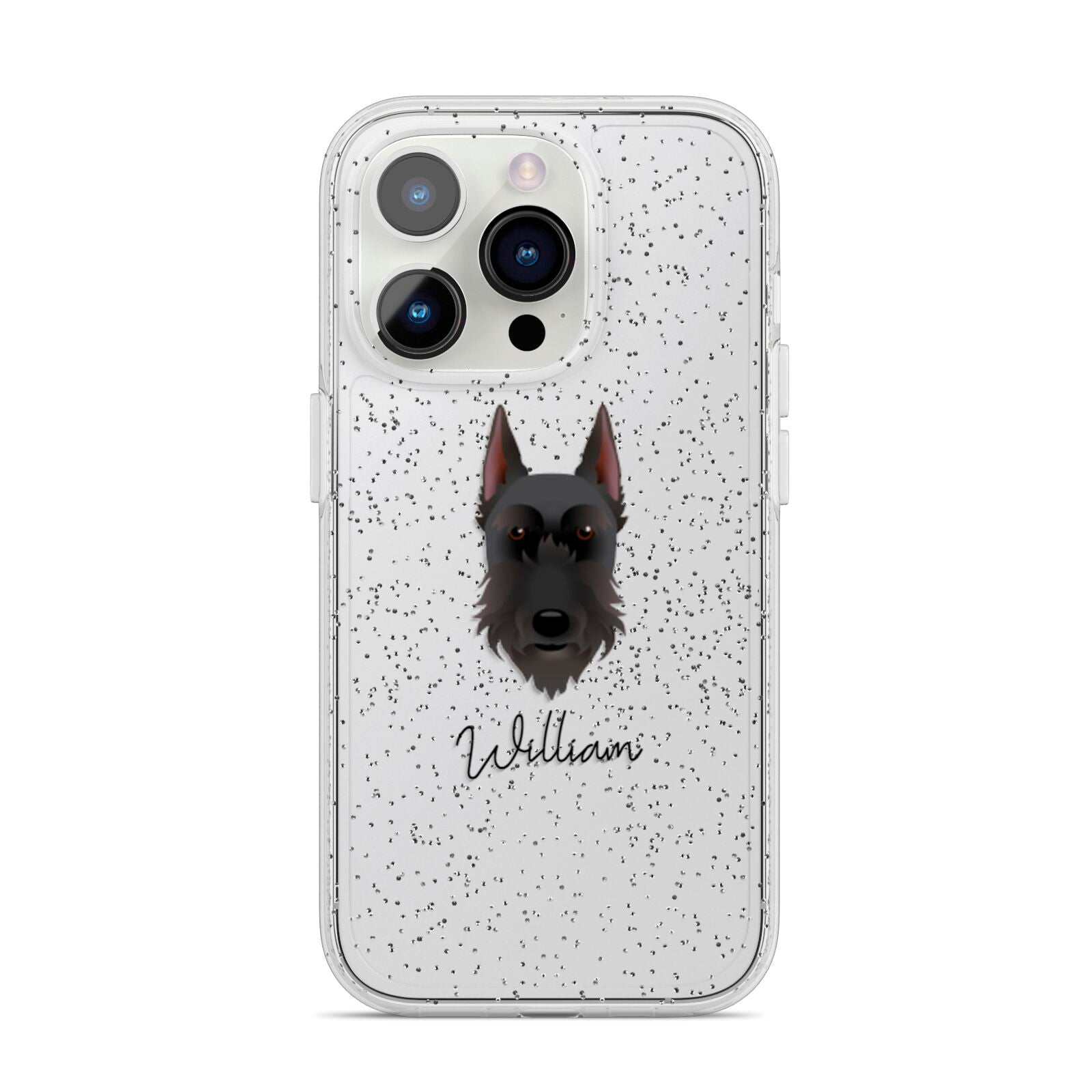 Giant Schnauzer Personalised iPhone 14 Pro Glitter Tough Case Silver