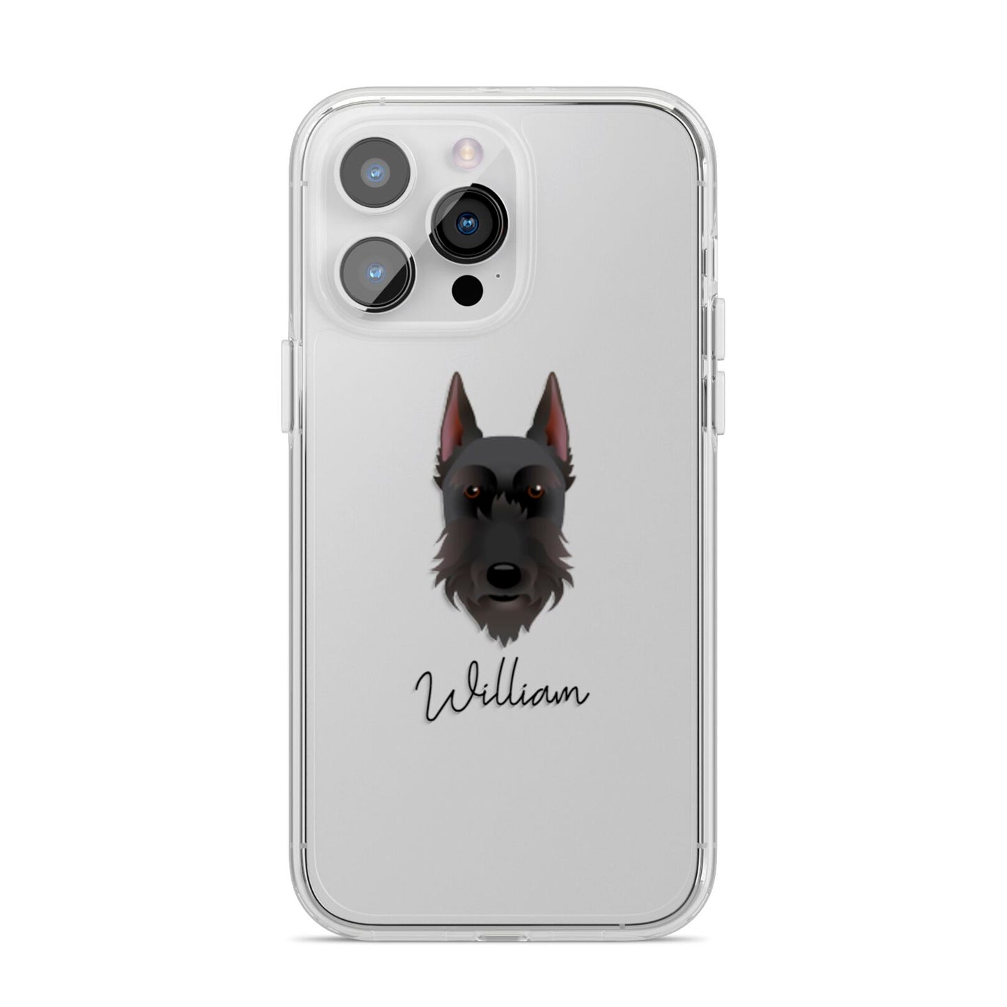 Giant Schnauzer Personalised iPhone 14 Pro Max Clear Tough Case Silver