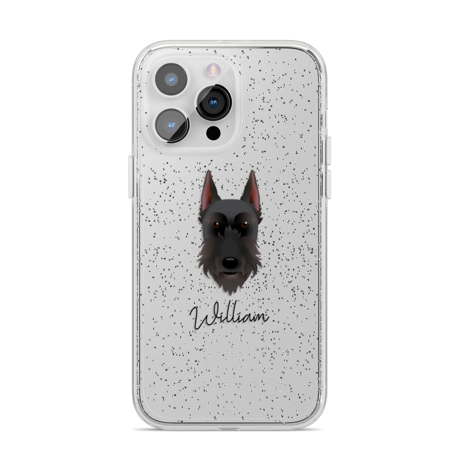 Giant Schnauzer Personalised iPhone 14 Pro Max Glitter Tough Case Silver