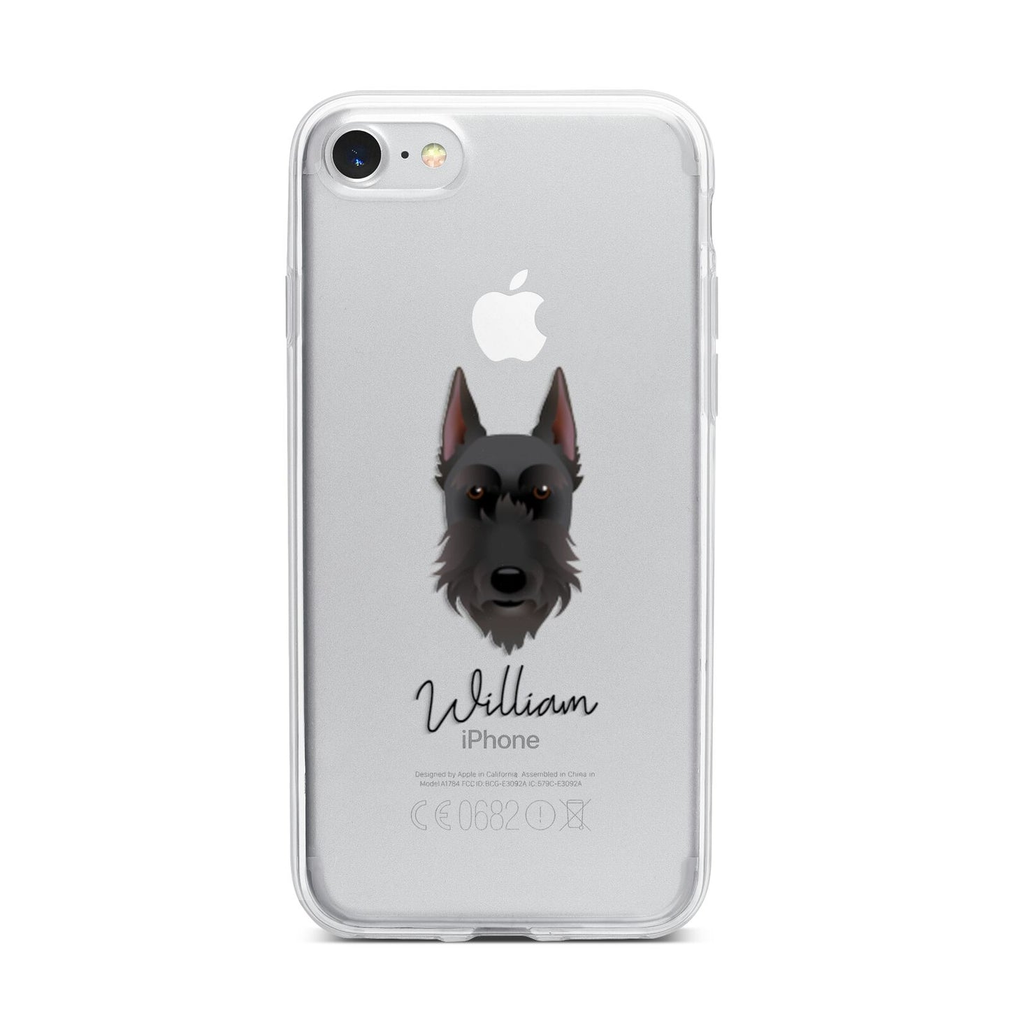 Giant Schnauzer Personalised iPhone 7 Bumper Case on Silver iPhone