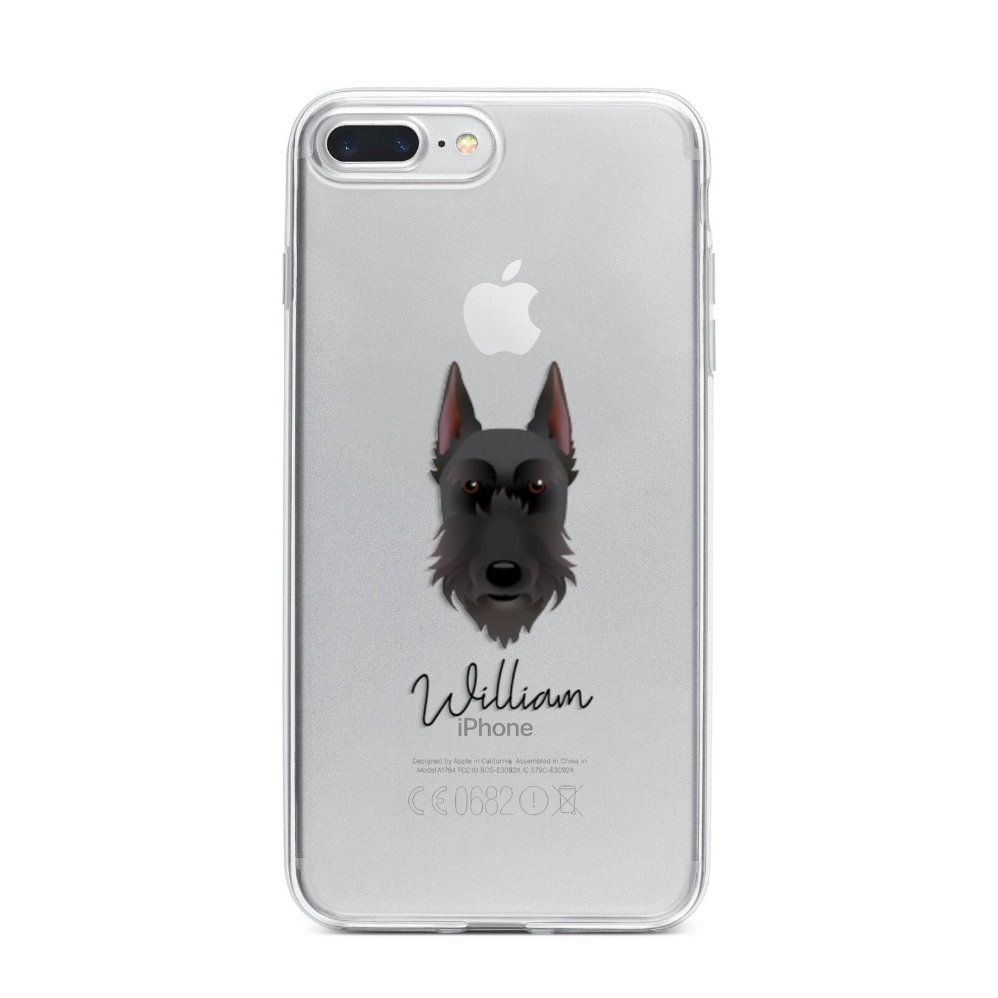 Giant Schnauzer Personalised iPhone 7 Plus Bumper Case on Silver iPhone