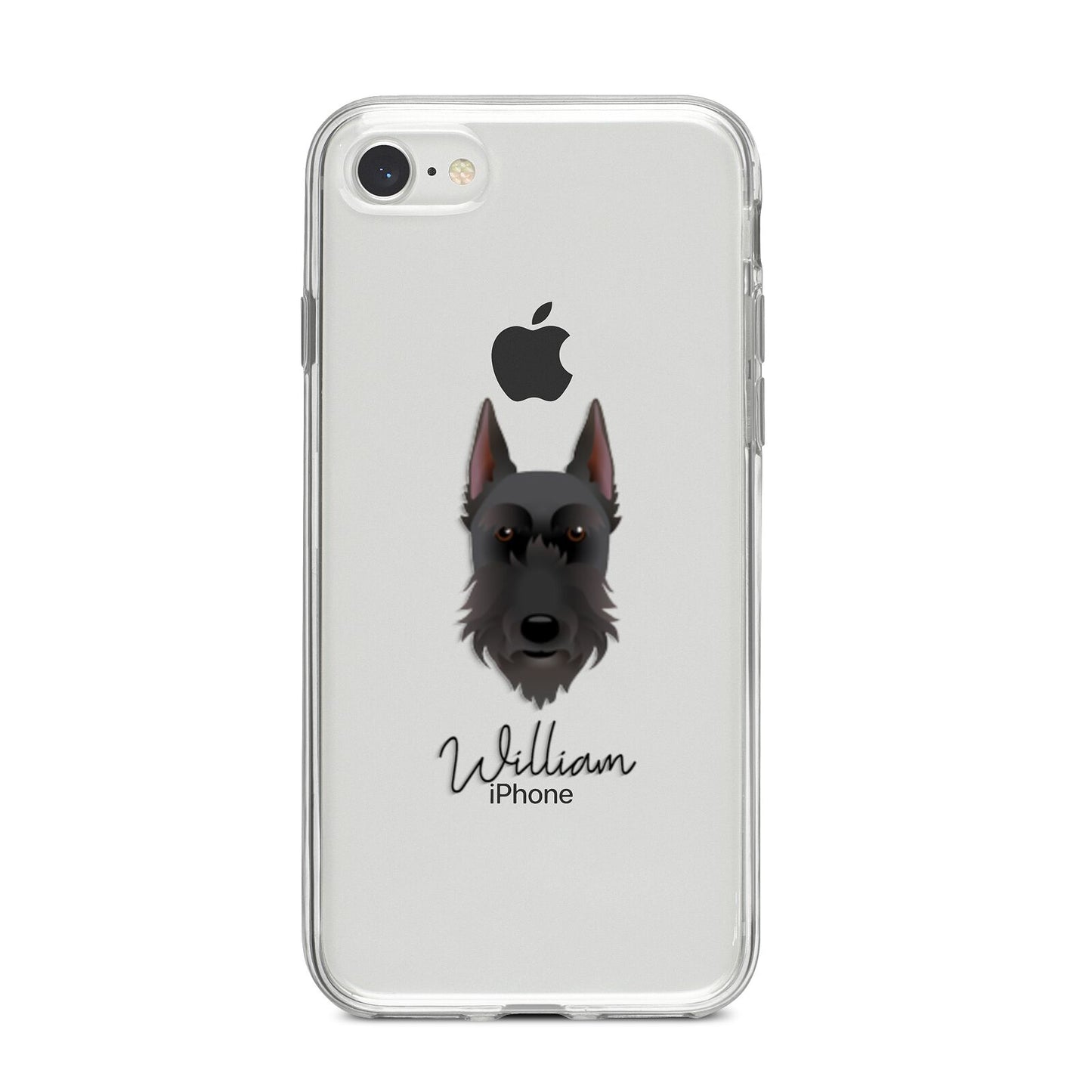 Giant Schnauzer Personalised iPhone 8 Bumper Case on Silver iPhone