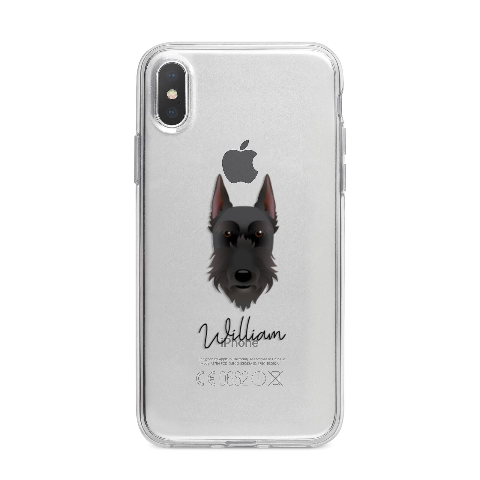 Giant Schnauzer Personalised iPhone X Bumper Case on Silver iPhone Alternative Image 1