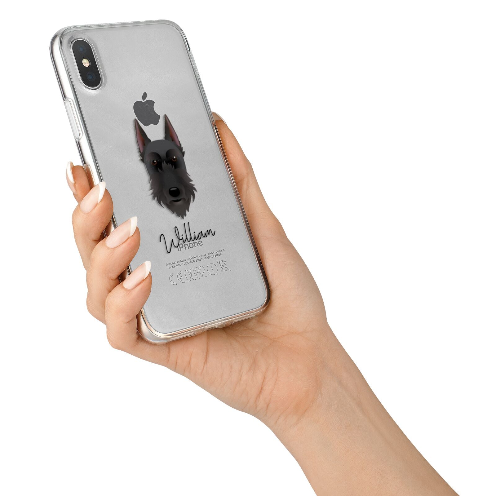 Giant Schnauzer Personalised iPhone X Bumper Case on Silver iPhone Alternative Image 2