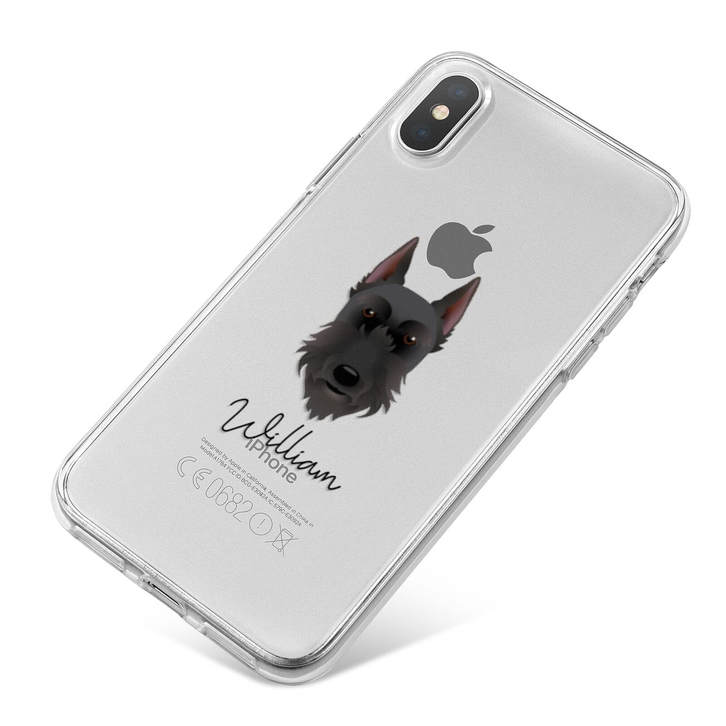 Giant Schnauzer Personalised iPhone X Bumper Case on Silver iPhone