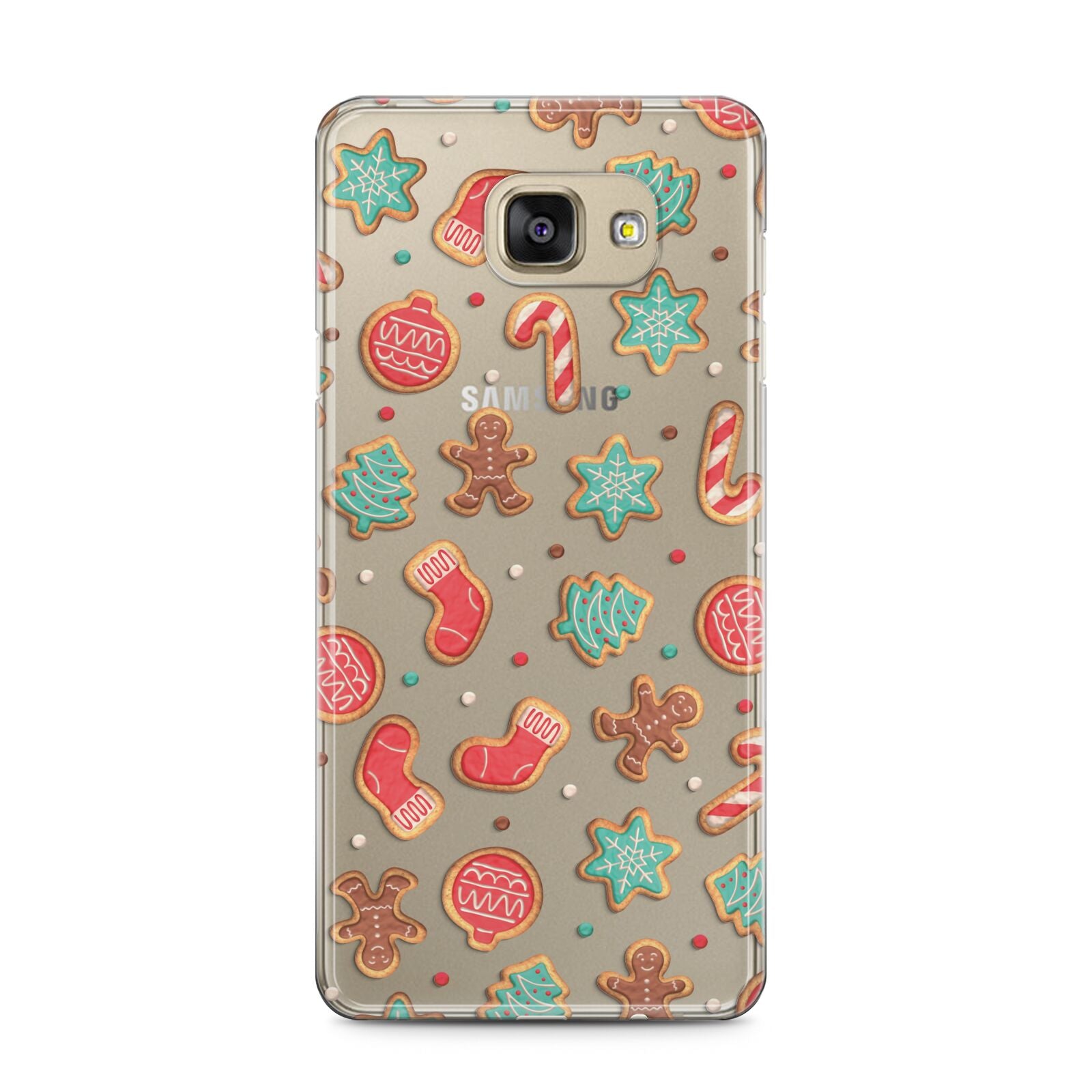 Gingerbread Christmas Samsung Galaxy A5 2016 Case on gold phone