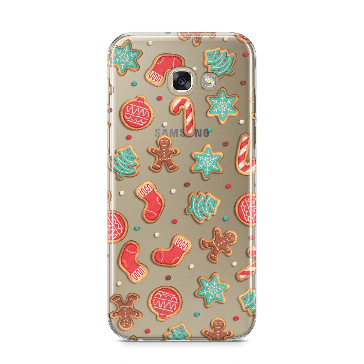 Gingerbread Christmas Samsung Galaxy A5 2017 Case on gold phone