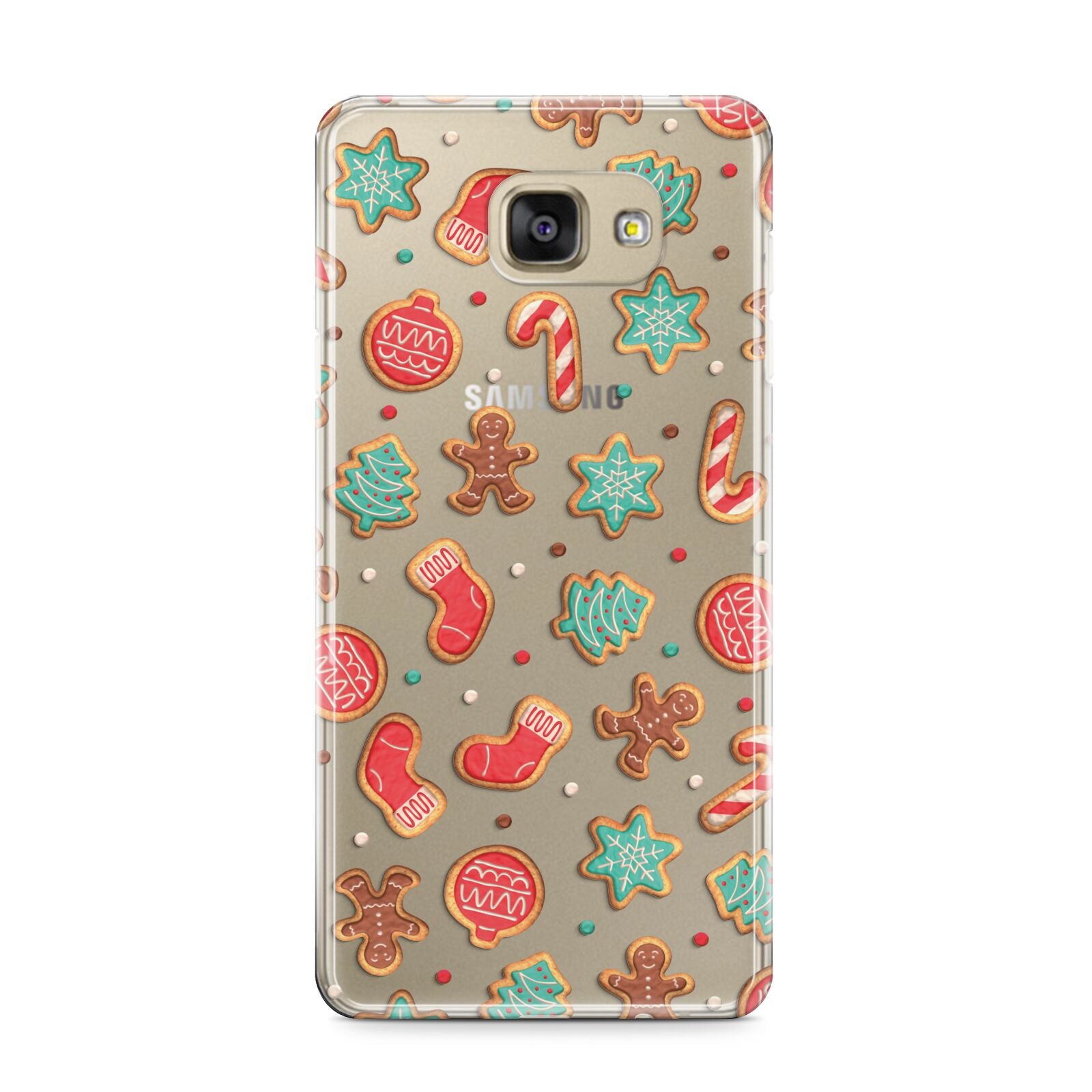 Gingerbread Christmas Samsung Galaxy A9 2016 Case on gold phone