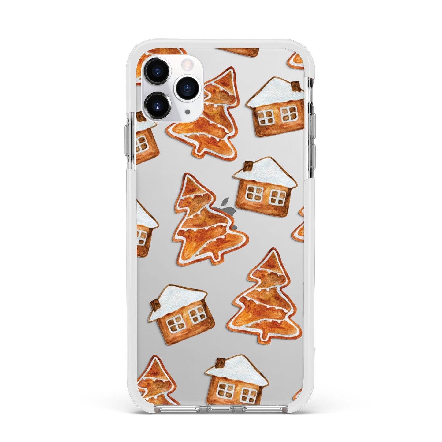 Gingerbread House Tree Apple iPhone 11 Pro Max in Silver with White Impact Case