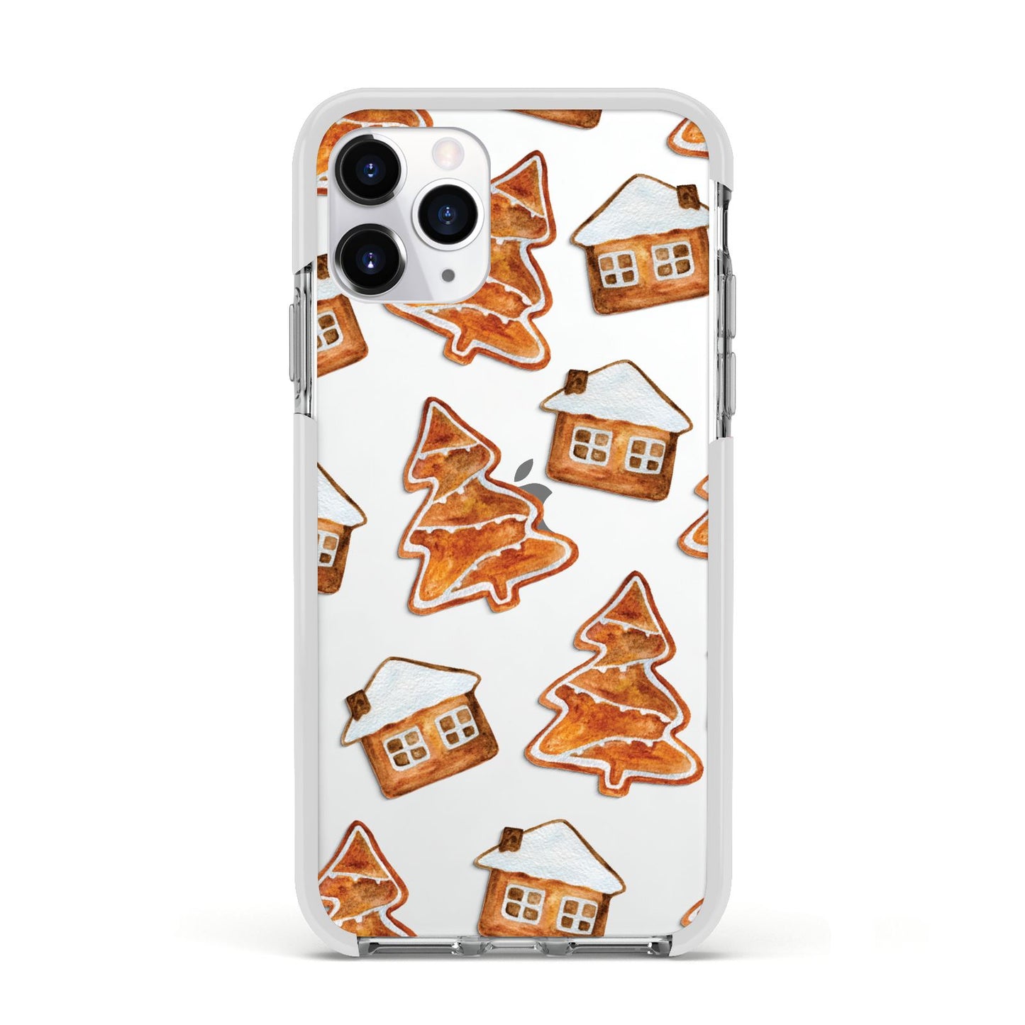 Gingerbread House Tree Apple iPhone 11 Pro in Silver with White Impact Case