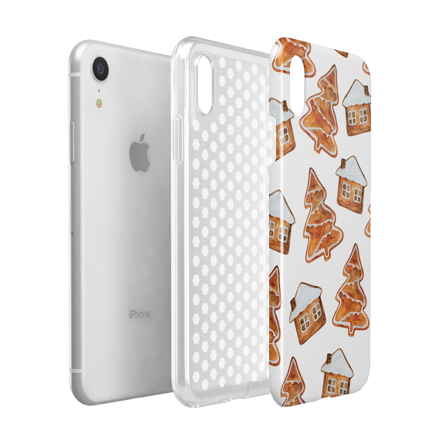 Gingerbread House Tree Apple iPhone XR White 3D Tough Case Expanded view