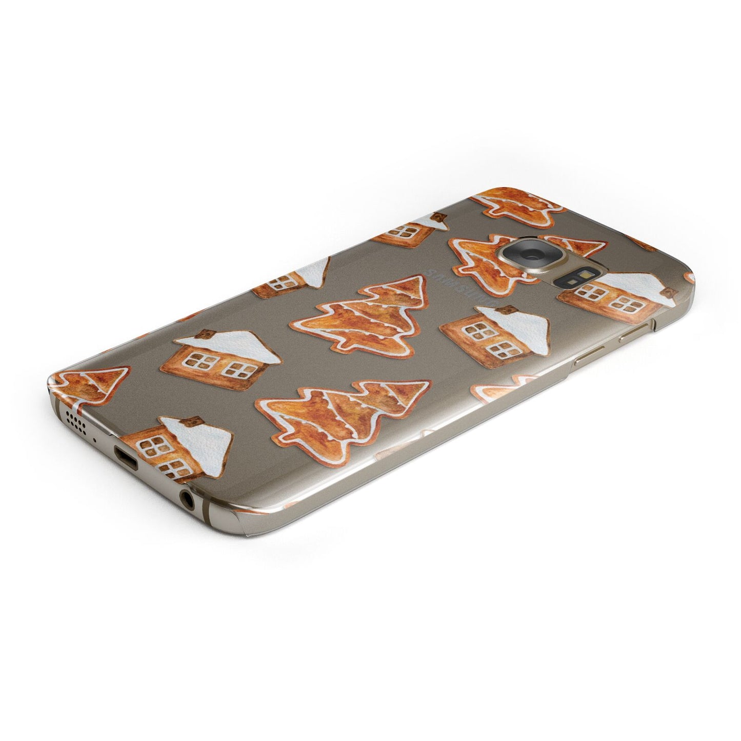 Gingerbread House Tree Protective Samsung Galaxy Case Angled Image