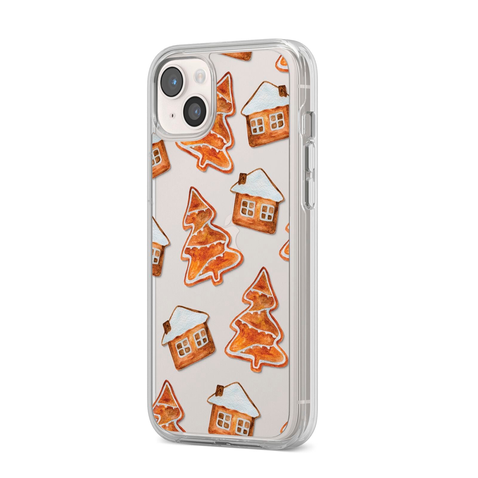 Gingerbread House Tree iPhone 14 Plus Clear Tough Case Starlight Angled Image