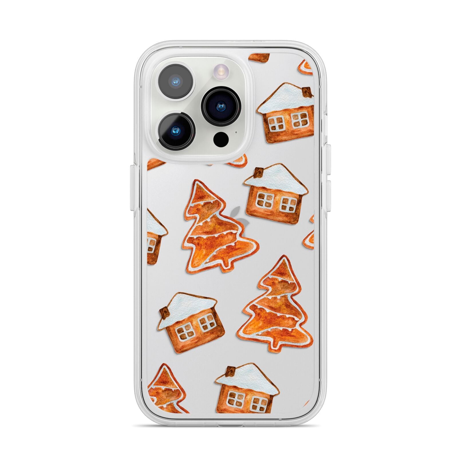 Gingerbread House Tree iPhone 14 Pro Clear Tough Case Silver