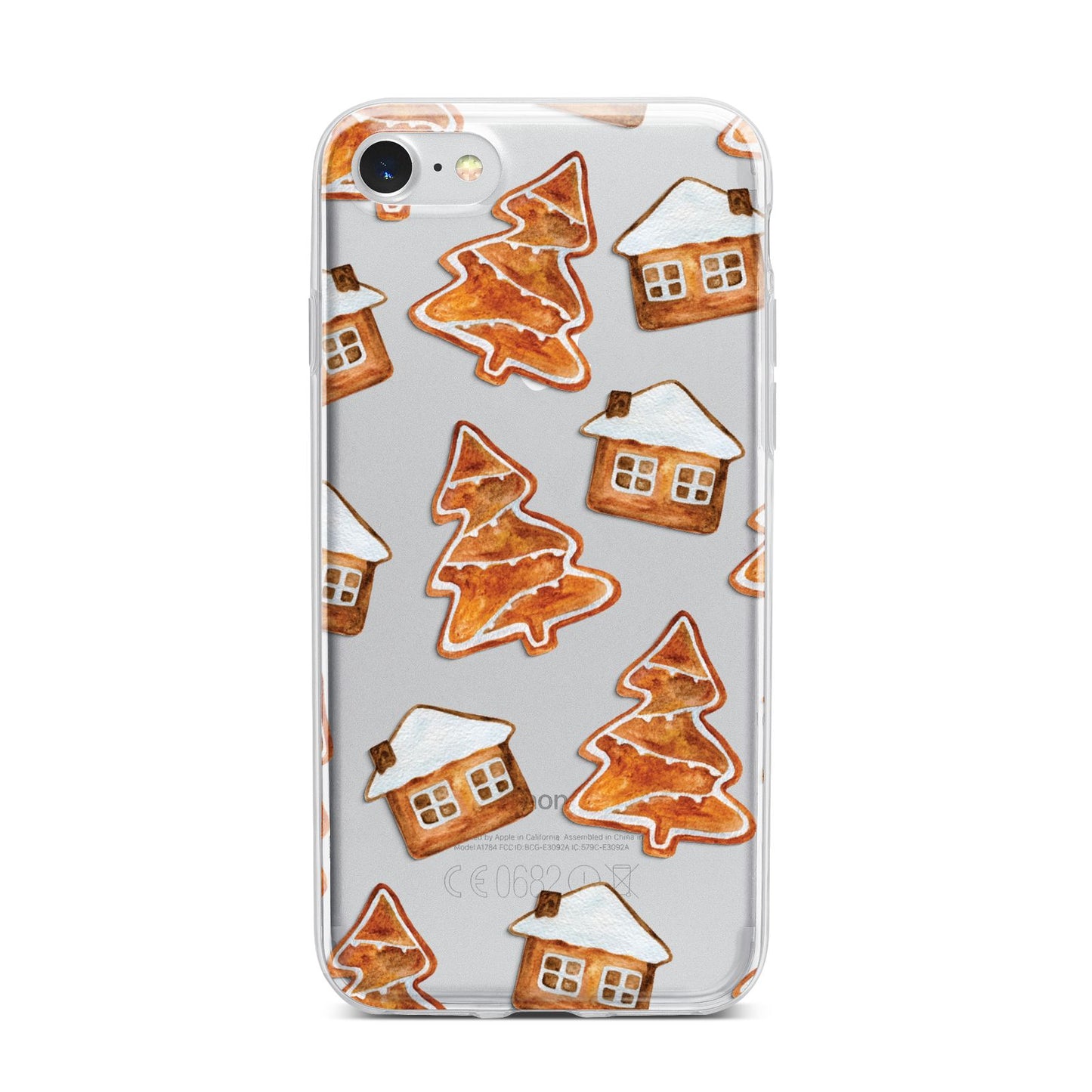 Gingerbread House Tree iPhone 7 Bumper Case on Silver iPhone