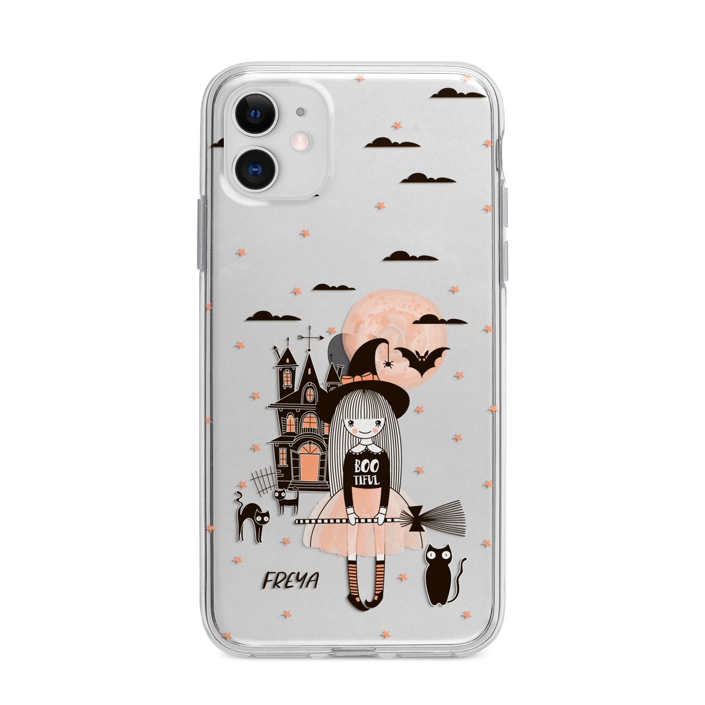 Girl Witch Apple iPhone 11 in White with Bumper Case