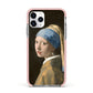 Girl With A Pearl Earring By Johannes Vermeer Apple iPhone 11 Pro in Silver with Pink Impact Case