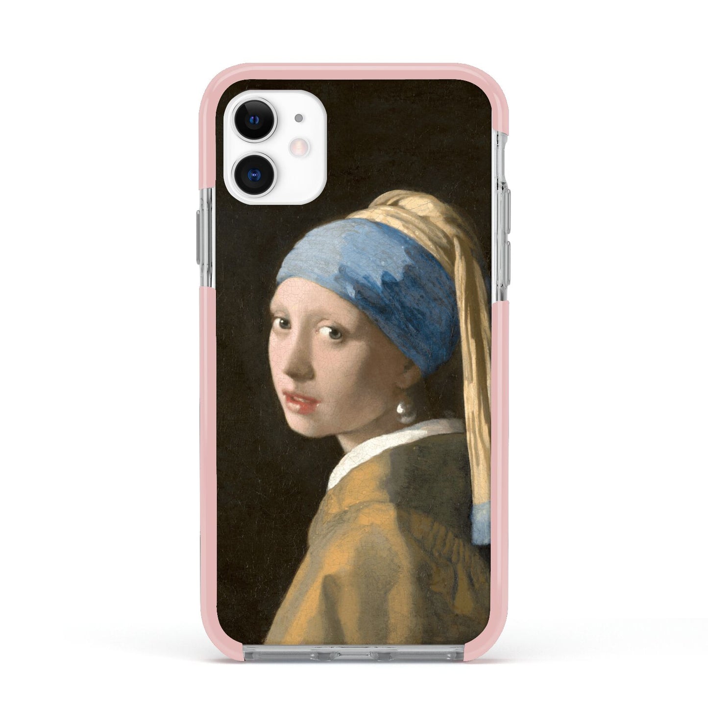 Girl With A Pearl Earring By Johannes Vermeer Apple iPhone 11 in White with Pink Impact Case