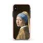 Girl With A Pearl Earring By Johannes Vermeer Apple iPhone Xs Impact Case Pink Edge on Black Phone