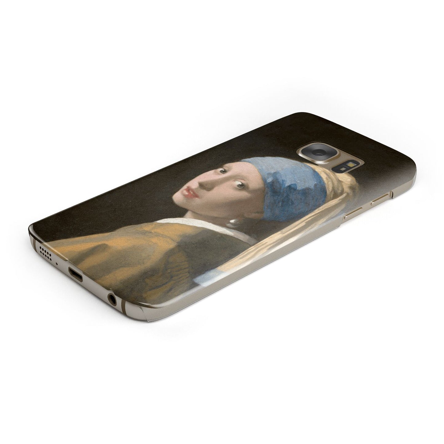 Girl With A Pearl Earring By Johannes Vermeer Protective Samsung Galaxy Case Angled Image