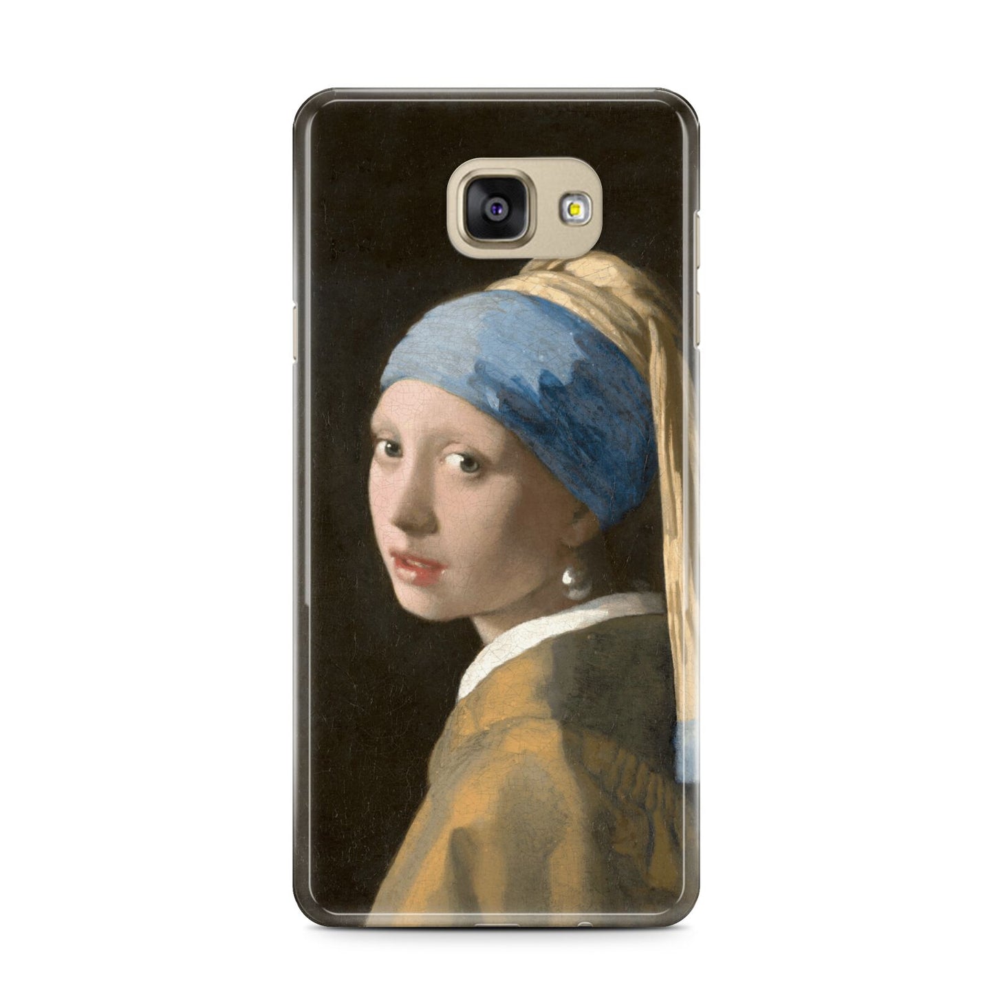 Girl With A Pearl Earring By Johannes Vermeer Samsung Galaxy A7 2016 Case on gold phone