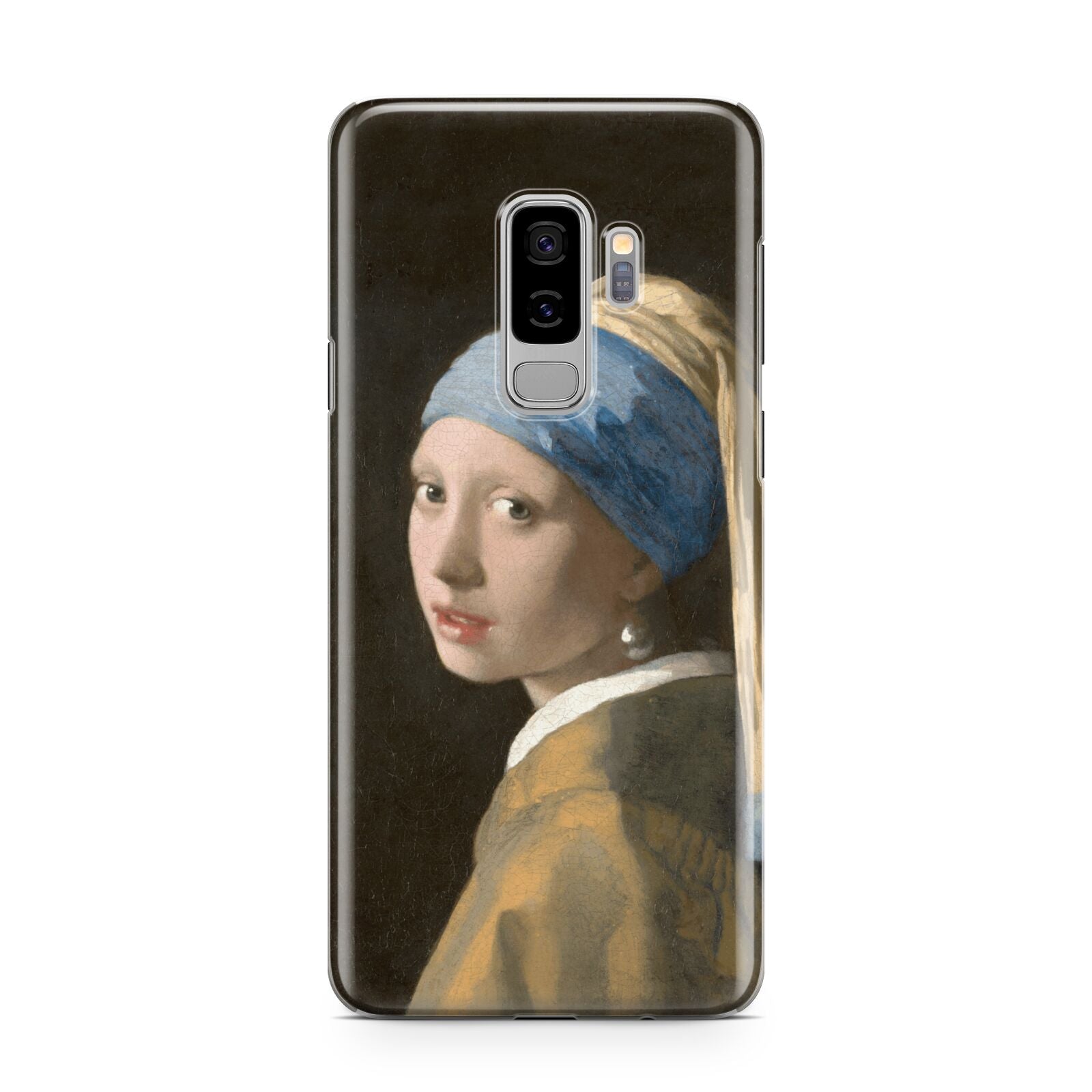 Girl With A Pearl Earring By Johannes Vermeer Samsung Galaxy S9 Plus Case on Silver phone