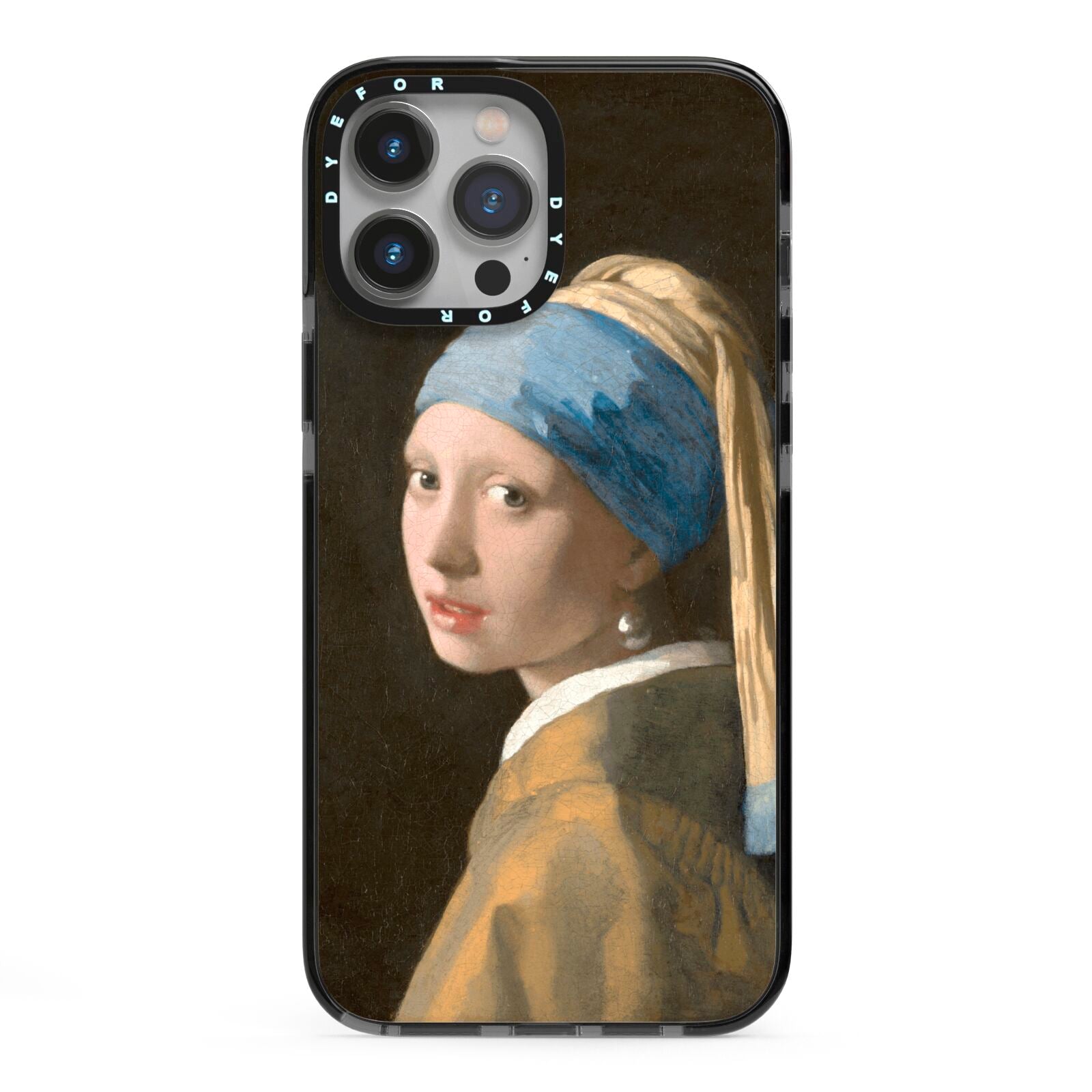 Girl With A Pearl Earring By Johannes Vermeer iPhone 13 Pro Max Black Impact Case on Silver phone
