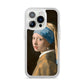 Girl With A Pearl Earring By Johannes Vermeer iPhone 14 Pro Clear Tough Case Silver