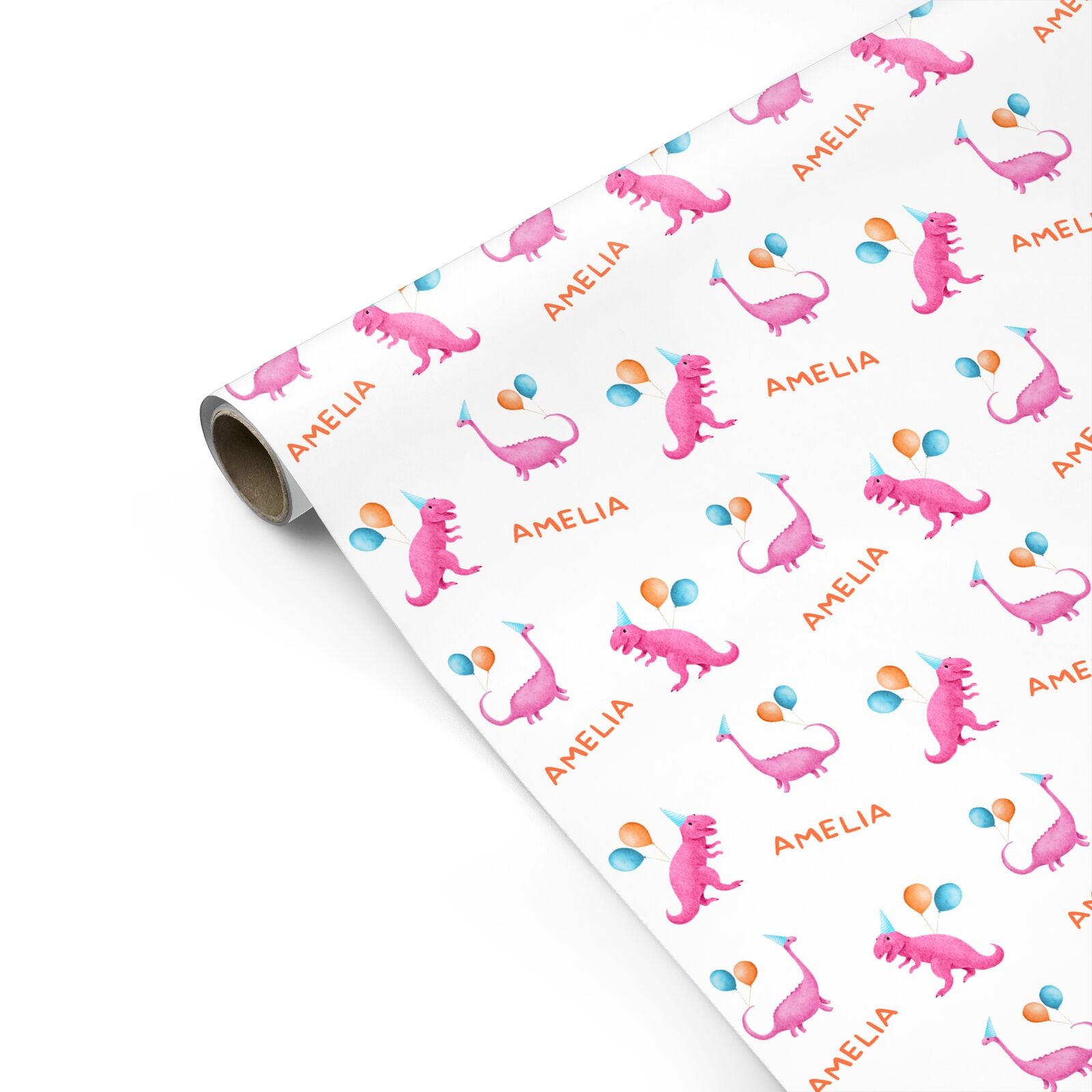 Girls Dinosaur Birthday Personalised Gift Wrap