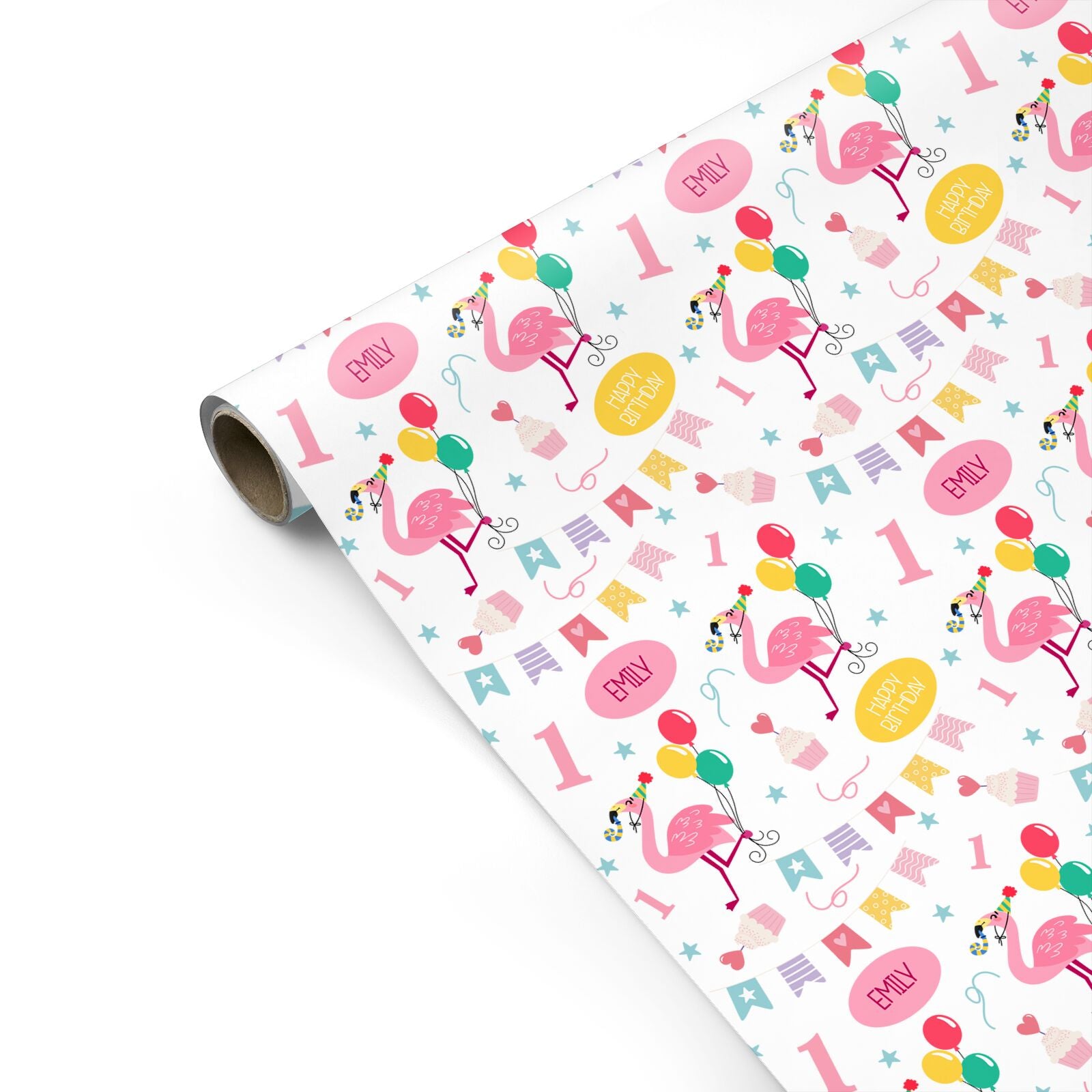 Girls Flamingo Personalised Birthday Personalised Gift Wrap