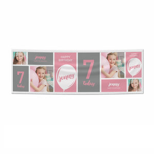 Girls Personalised Birthday Photo Banner