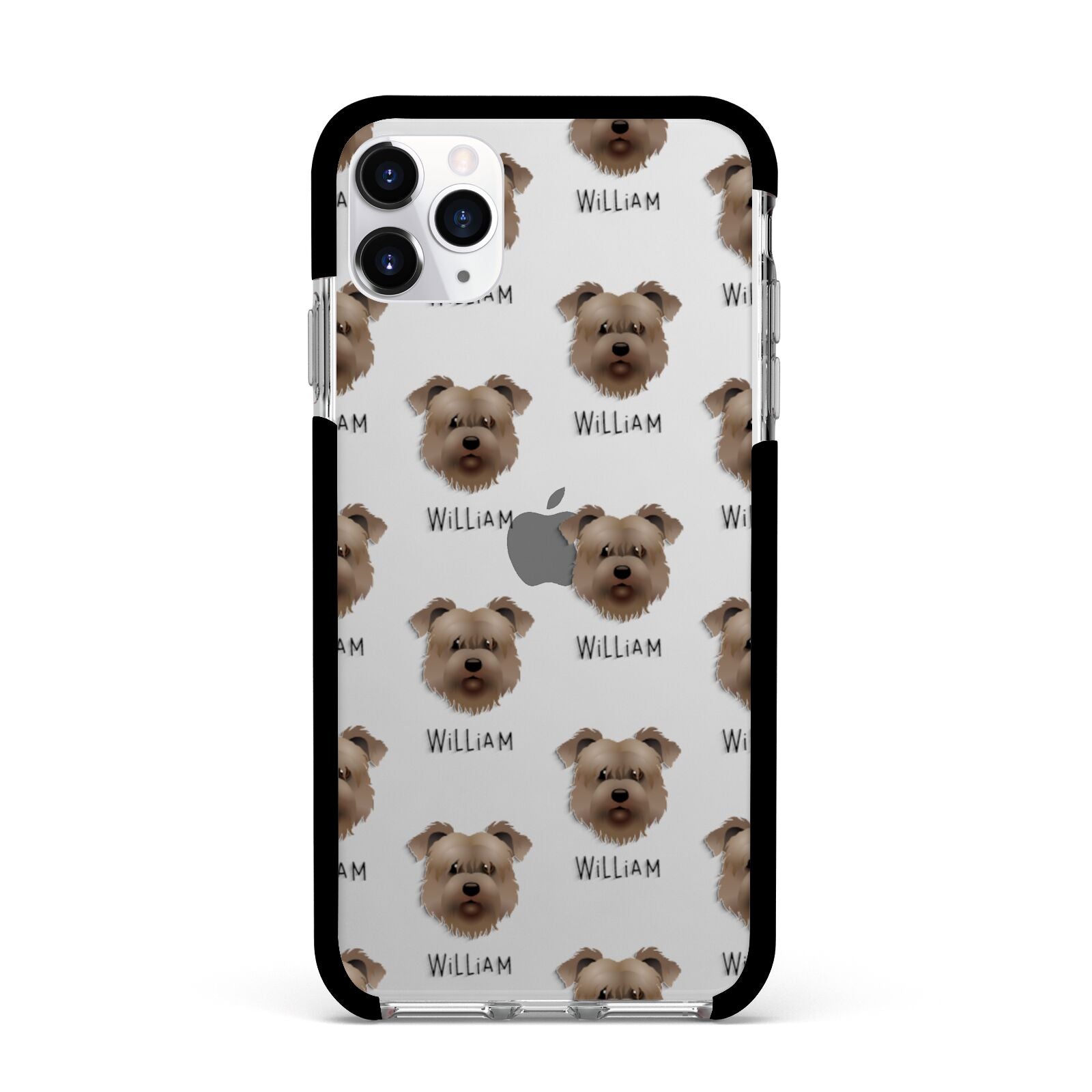 Glen Of Imaal Terrier Icon with Name Apple iPhone 11 Pro Max in Silver with Black Impact Case