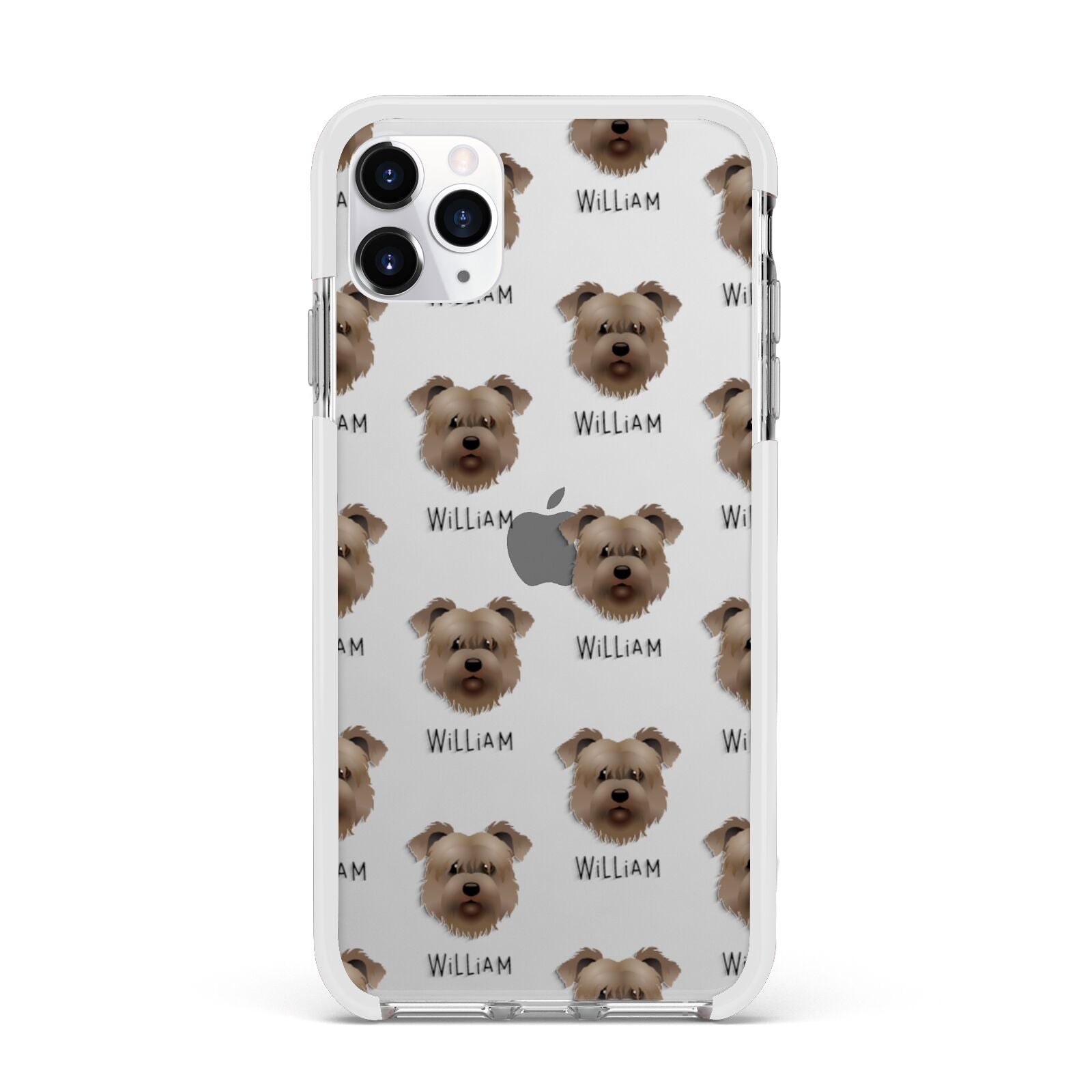Glen Of Imaal Terrier Icon with Name Apple iPhone 11 Pro Max in Silver with White Impact Case
